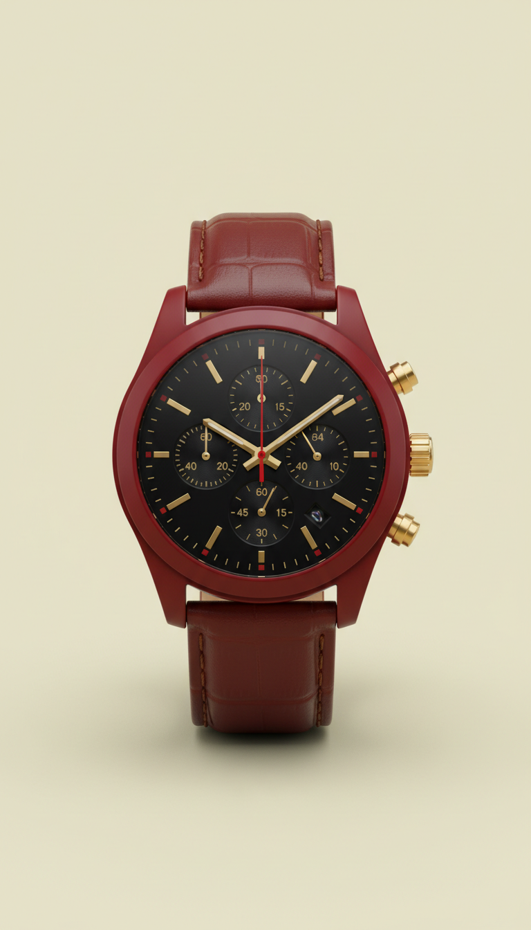Signal Red Chronograph Watch