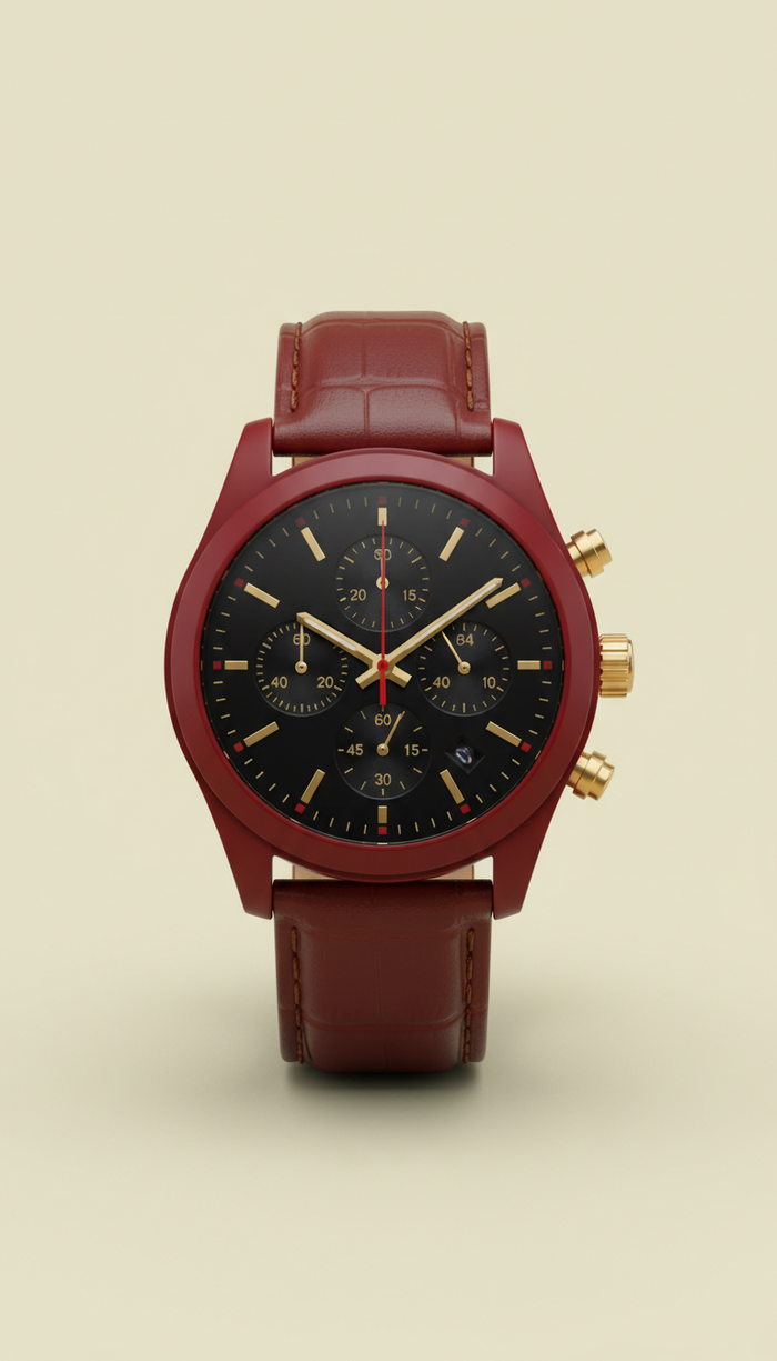 Signal Red Chronograph Watch